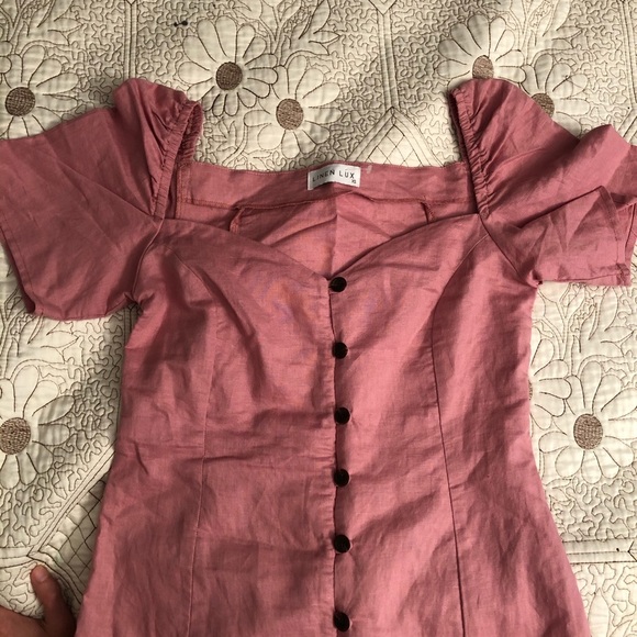 Linen Lux Pink Dress - Picture 5 of 14